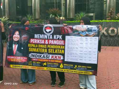 Demo Mahasiswa Sumsel Berlangsung Tertib, KPK Didesak Usut Dugaan Gratifikasi