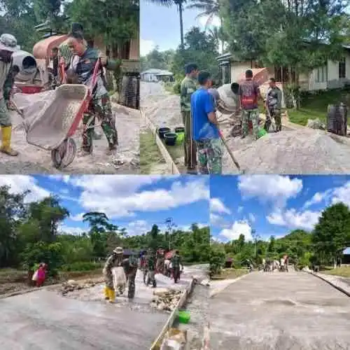 Turun Langsung ke Lapangan, Dansatgas TMMD Ke-129 Kodim 1807/Sorsel Kobarkan Semangat Gotong Royong Warga