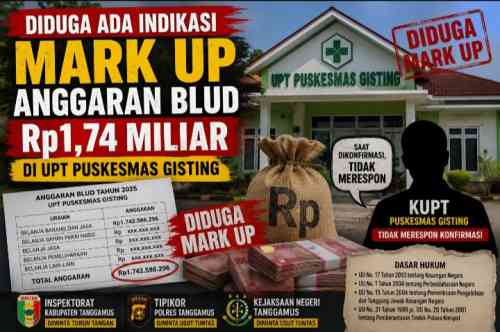 Diduga Ada Indikasi Mark Up Anggaran BLUD Rp1,74 Miliar di UPT Puskesmas Gisting, KUPT