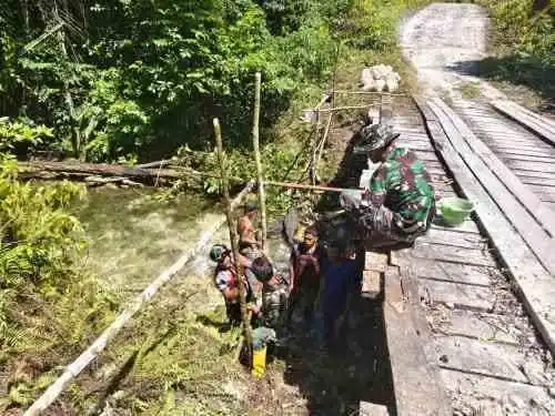 Satgas TMMD Ke-129 Kodim 1807/Sorong Selatan Kebut Pembangunan Jembatan Beton, Wujudkan Akses yang Lebih Baik untuk Warga Kampung Sesor