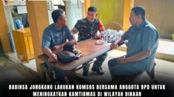 Babinsa Jongkang Lakukan Komsos Bersama Anggota BPD Untuk Meningkatkan Kamtibmas Di Wilayah Binaan