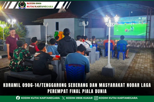 Koramil 0906-14/Tenggarong Seberang dan Masyarakat Nobar Laga Perempat Final Piala Dunia Koramil 0906-14/Tenggarong Seberang dan Masyarakat Nobar Laga Perempat Final Piala Dunia