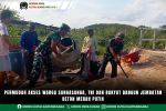 Permudah Akses Warga Sangasanga, TNI dan Rakyat Bangun Jembatan Beton Merah Putih