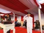 AKP Susanto Pimpin Upacara Penurunan Bendera HUT ke-81 RI Tingkat Kecamatan Cikupa