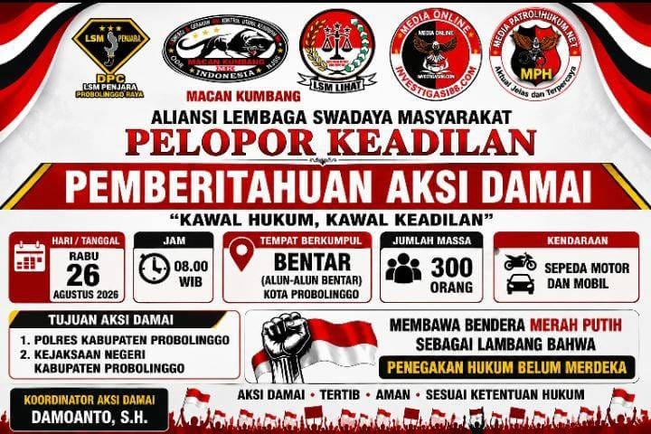 Aliansi LSM Pelopor Keadilan Akan Geruduk Polres dan Kejari, Kasus Suarni Sapikerep Disorot Aliansi LSM Pelopor Keadilan Akan Geruduk Polres dan Kejari, Kasus Suarni Sapikerep Disorot