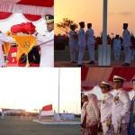 Koarmada III Hadiri Upacara Penurunan Bendera HUT Ke-81 Kemerdekaan RI Provinsi Papua Barat Daya