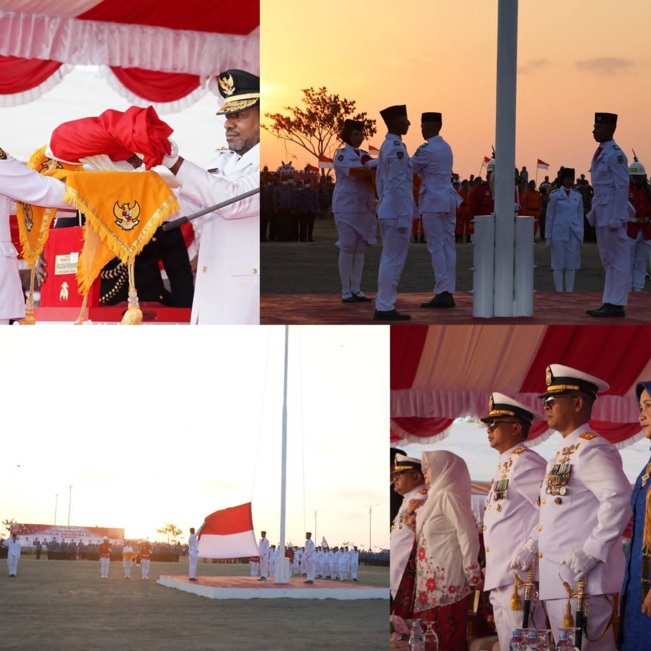 Koarmada III Hadiri Upacara Penurunan Bendera HUT Ke-81 Kemerdekaan RI Provinsi Papua Barat Daya Koarmada III Hadiri Upacara Penurunan Bendera HUT Ke-81 Kemerdekaan RI Provinsi Papua Barat Daya