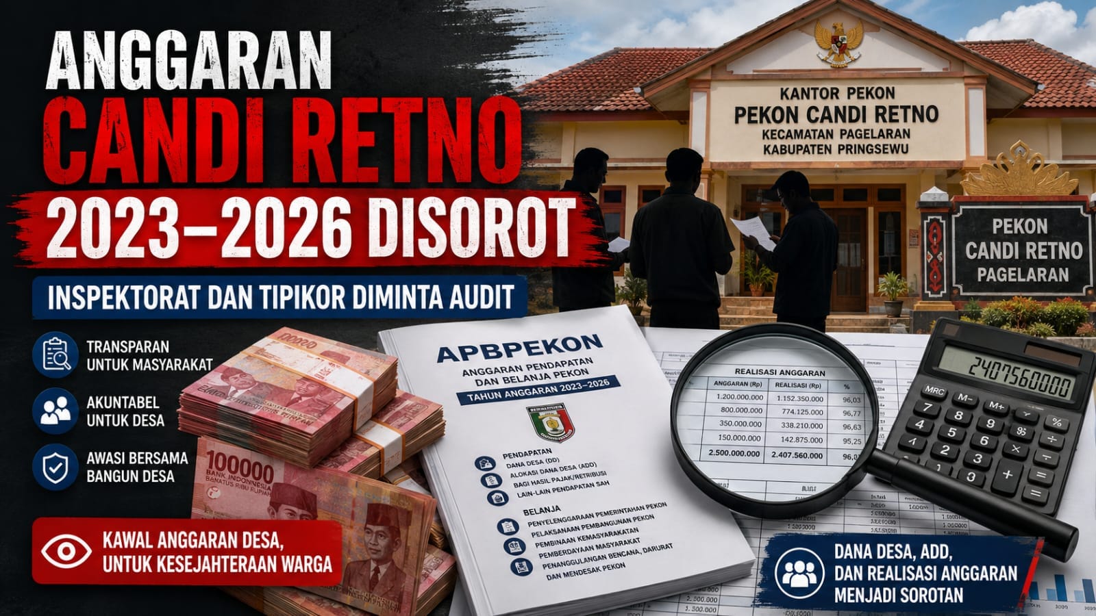 APBP 2026 Rp7,96 Miliar, Anggaran Candi Retno 2023–2026 Disorot: Firmansyah, Sekdes dan Kaur Keuangan Diminta Buka Data