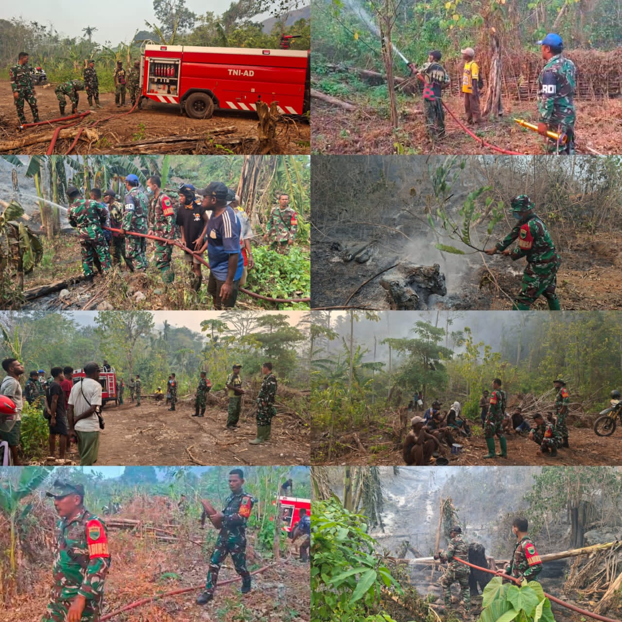 Gerak Cepat TNI dan Warga Padamkan Kebakaran Lahan di Momiwaren