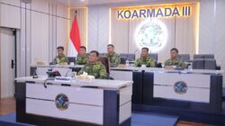 Kas Koarmada III Hadiri Vicon Sertijab Pangkoops TNI Habema dan Rapat Penanganan Karhutla