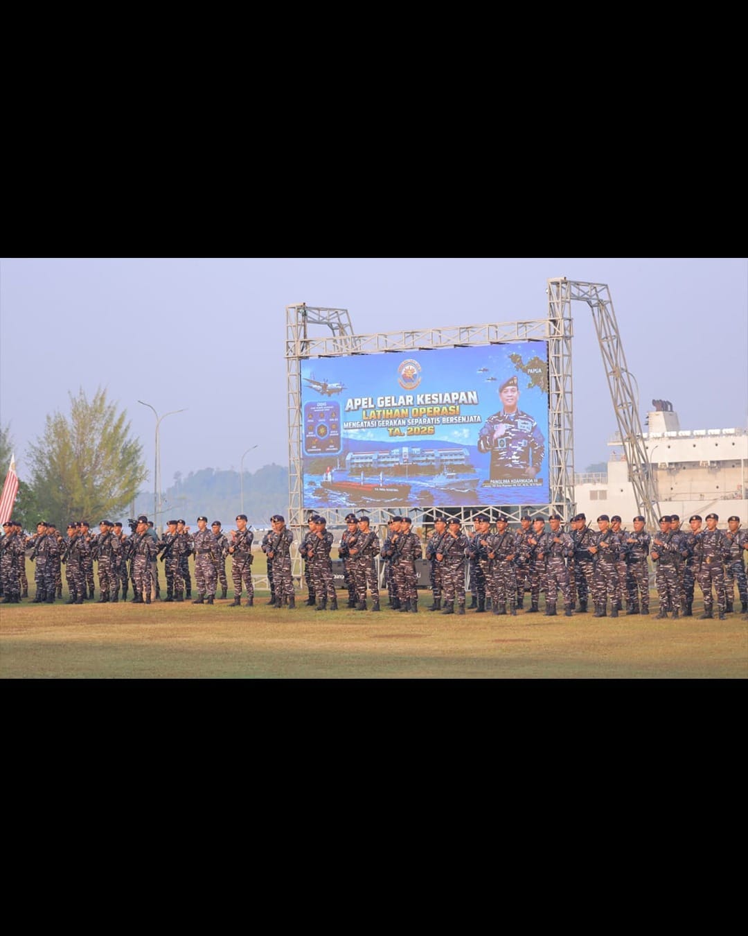 Panglima Koarmada III Pimpin Apel Gelar Kesiapan Latihan Operasi Mengatasi Gerakan Separatis Bersenjata TA 2026