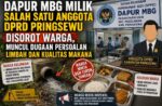 Dapur MBG Milik Salah Satu Anggota DPRD Pringsewu Disorot Warga, Muncul Dugaan Persoalan Limbah dan Kualitas Makanan