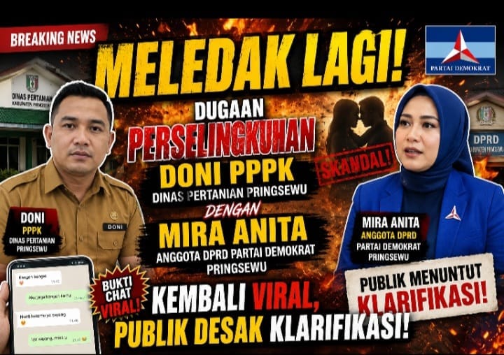 MELEDAK LAGI! Dugaan Perselingkuhan Doni PPPK Dinas Pertanian dengan Mira Anita Anggota DPRD Partai Demokrat Pringsewu Kembali Viral, Publik Desak Klarifikasi