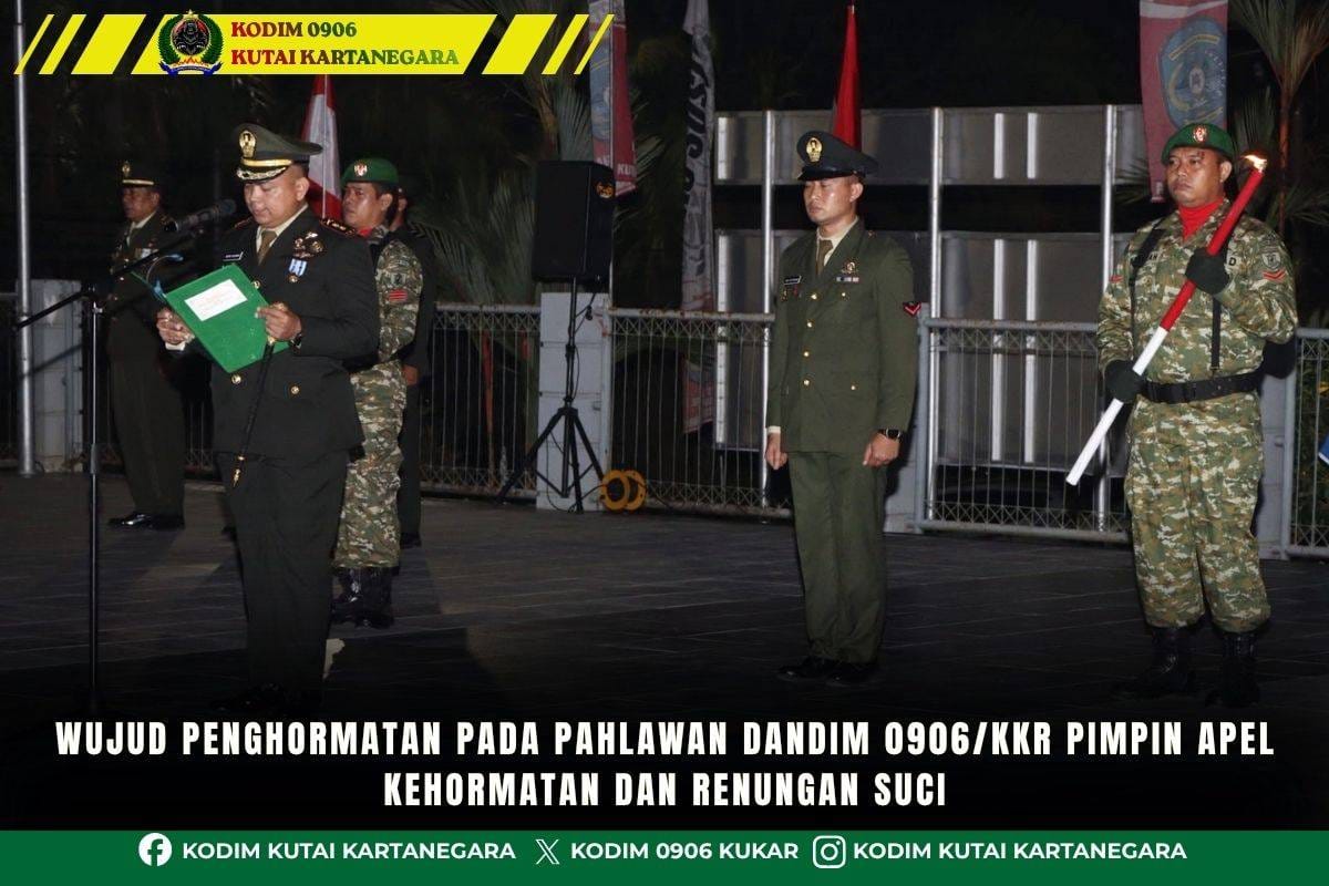 Wujud Penghormatan Pada Pahlawan, Dandim 0906/Kkr Pimpin Apel Kehormatan Dan Renungan Suci