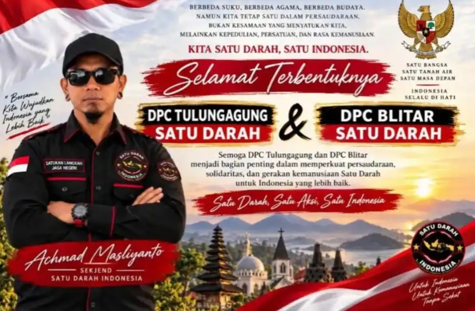 Satu Darah Indonesia Ucapkan Selamat atas Terbentuknya DPC Tulungagung dan DPC Blitar