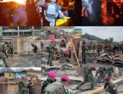 Satgas Yonif 2 Marinir Gotong-royong Bantu Dampingi Warga Pulihkan Pasar Enarotali, Dari Api hingga Puing