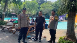 Polsek Cikupa Pantau Kolam Renang Talaga Bestari, Sampaikan Imbauan Kamtibmas