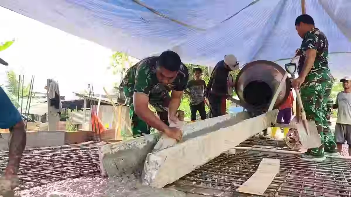 Kodim 1710/Mimika Rampungkan Jembatan Beton di Kelurahan Pasar Sentral