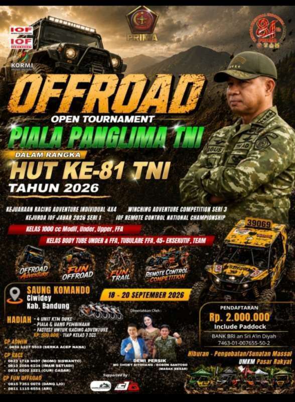Bandung Menjadi Tuan Rumah Turnamen Offroad Piala Panglima TNI