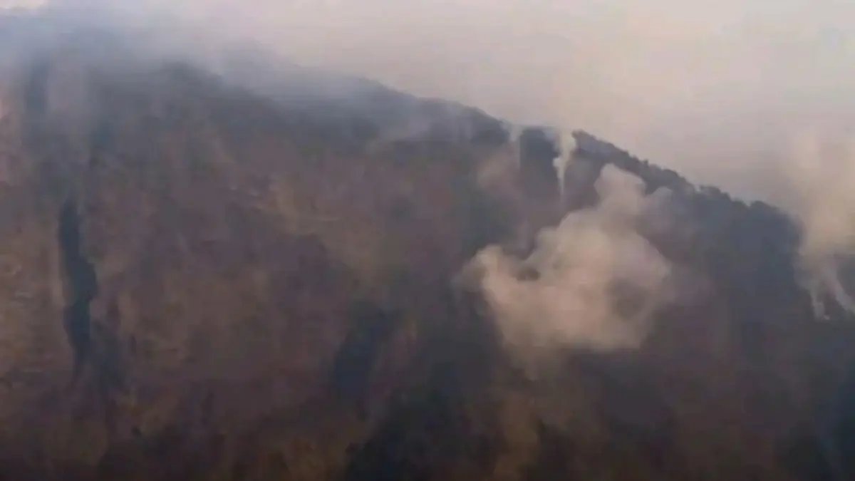 Kebakaran Hutan di Puncak Setampol Gunung Rinjani