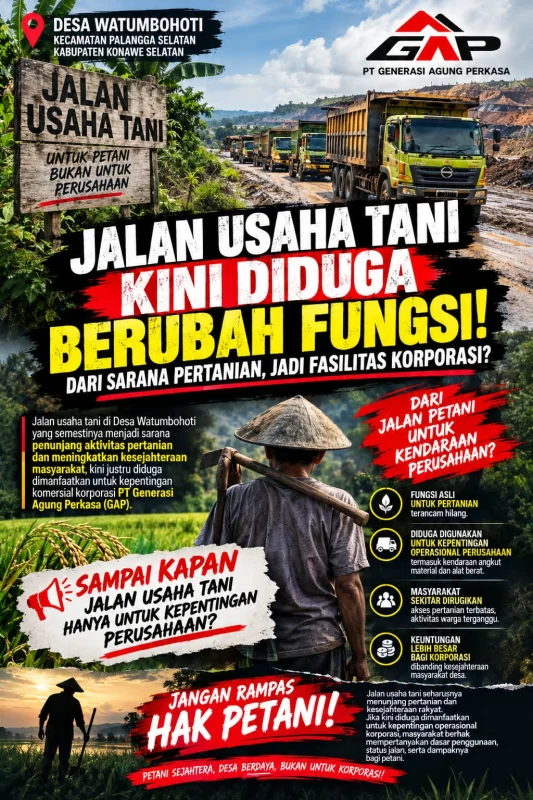 Petani Butuh Kepastian, Dugaan Penggunaan Jalan Usaha Tani oleh PT GAP Disorot