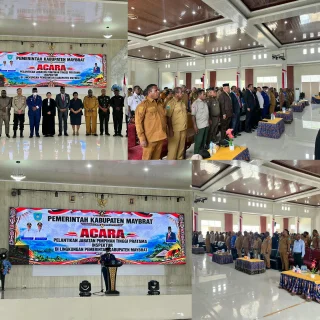 Kapolres Maybrat Diwakili Kasubsipenmas Sie Humas Hadiri Pelantikan Inspektur dan Penyerahan DPA Perubahan Tahun Anggaran 2026