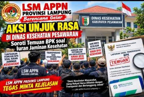*LSM APPN Provinsi Lampung Berencana Gelar Aksi Unjuk Rasa di Dinas Kesehatan Pesawaran, Soroti Temuan BPK soal Iuran Jaminan Kesehatan*
