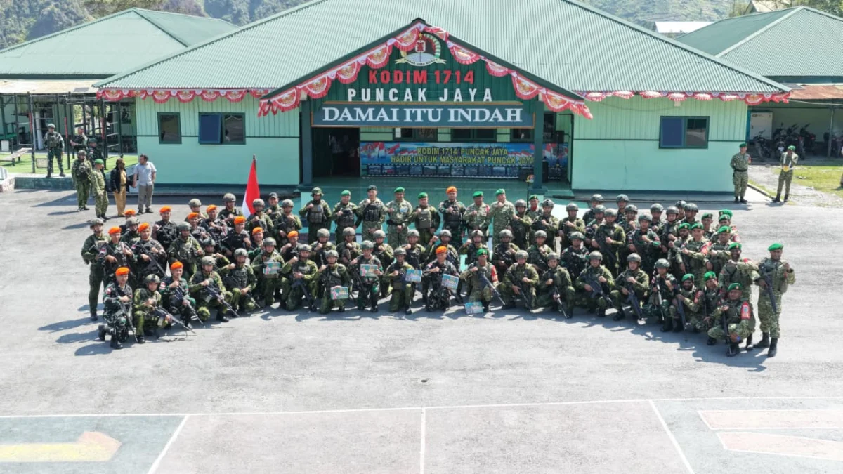 HUT Ke-81 TNI Tahun 2026, Kodim 1714/Puncak Jaya Gelar Upacara, Dipererat Kebersamaan TNI dan Kepolisian