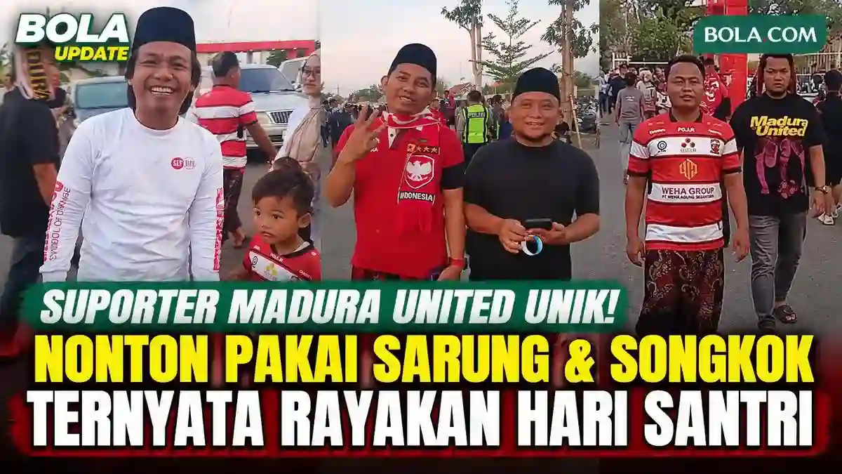 Sarung dan Songkok Warnai Tribun Madura United Saat Hari Santri